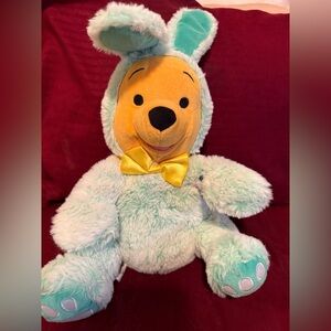 NWOT Disney Winnie the Pooh Plush in Bunny Outfit w/ Yellow Bow-limited edition